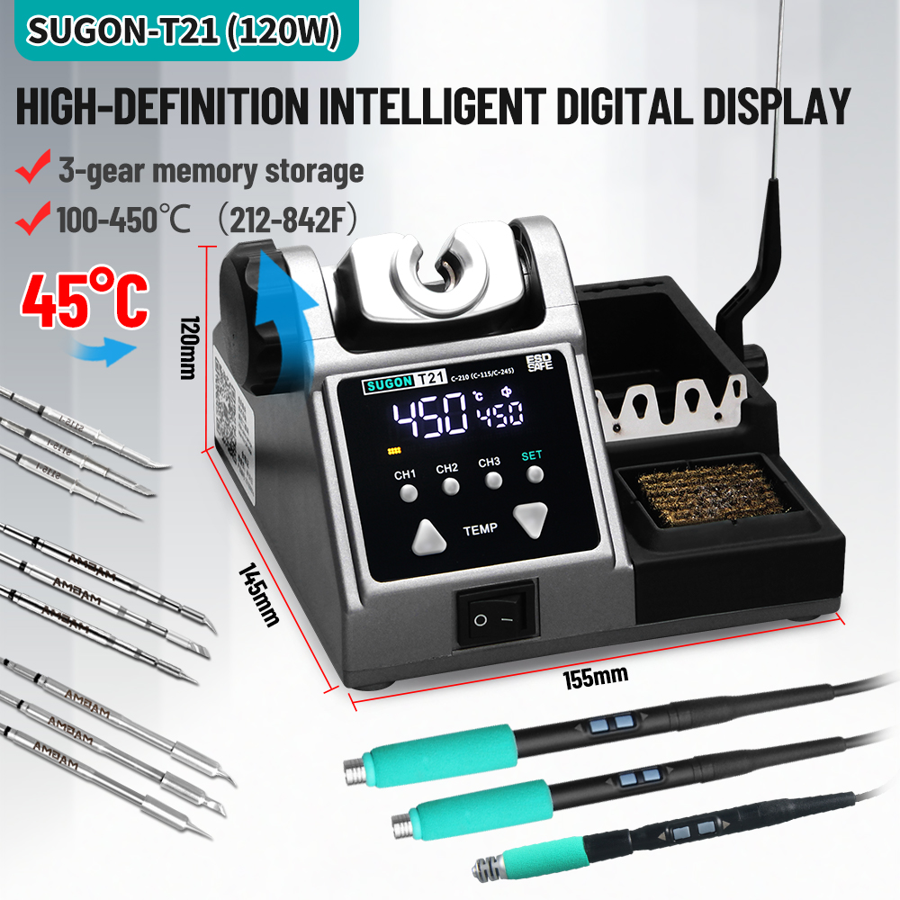 SUGON T21 120W Soldering Stati - Soldering Iron Temperature Probe ulasan dan harga