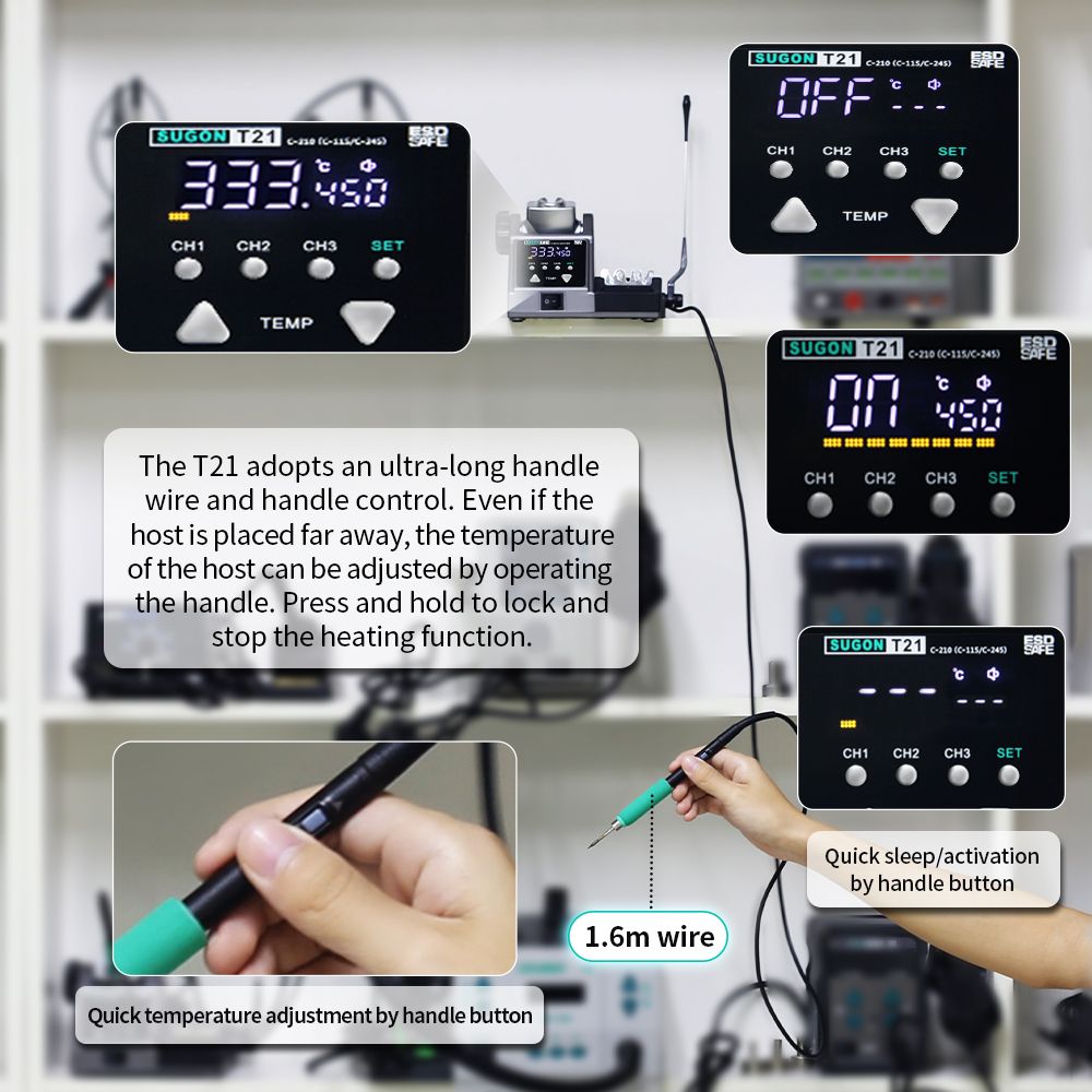 SUGON T21 120W Soldering Stati - Soldering Iron Temperature Probe ulasan dan harga