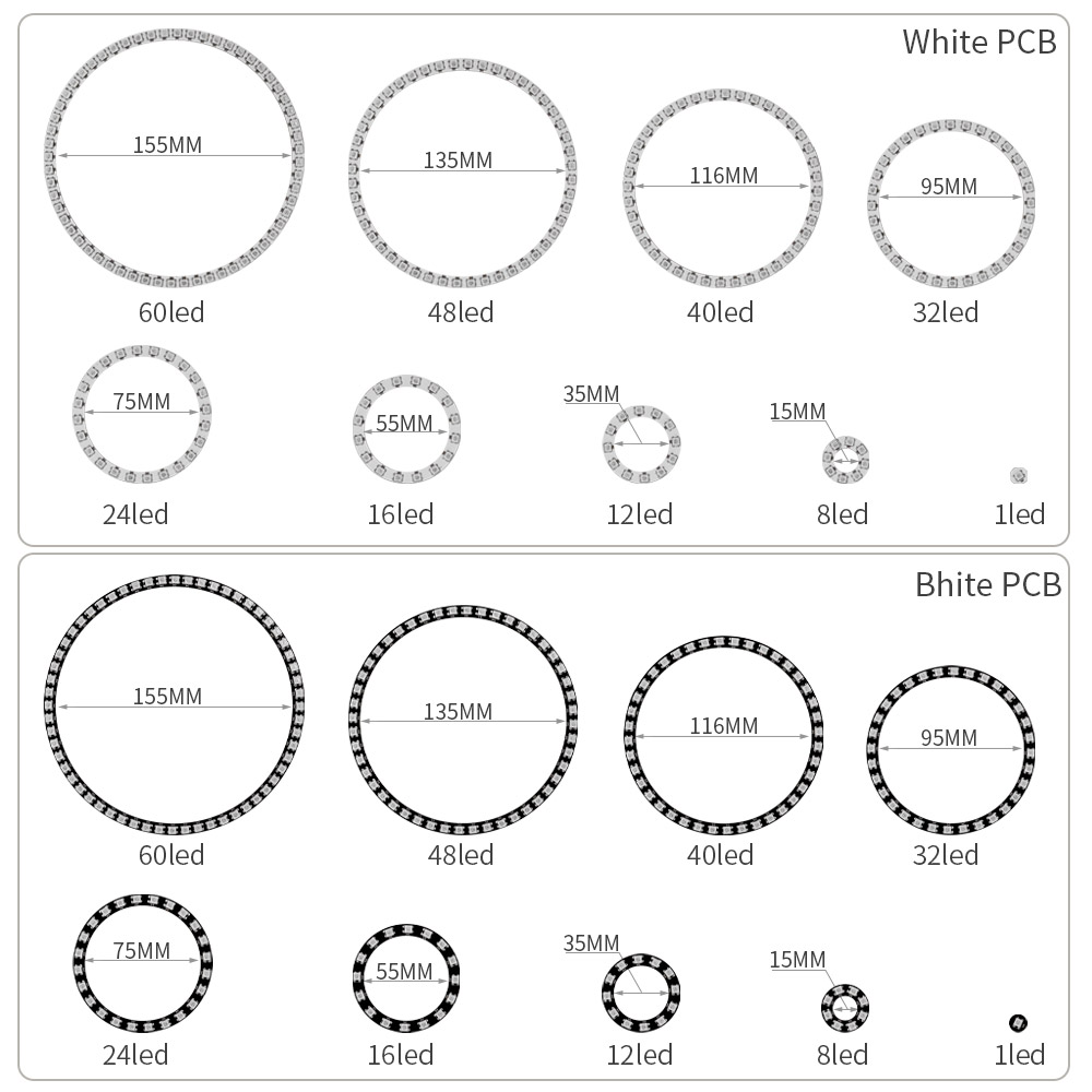 WS2812B RGBIC LED Ring Individ - Neopixel ulasan dan harga