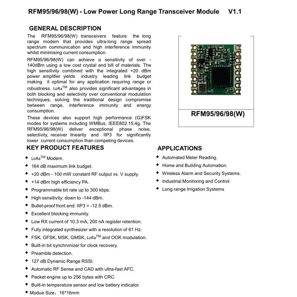 LoRa FSK GFSK 00K RFM95 RFM95W - Lora Rfm95 ulasan dan harga